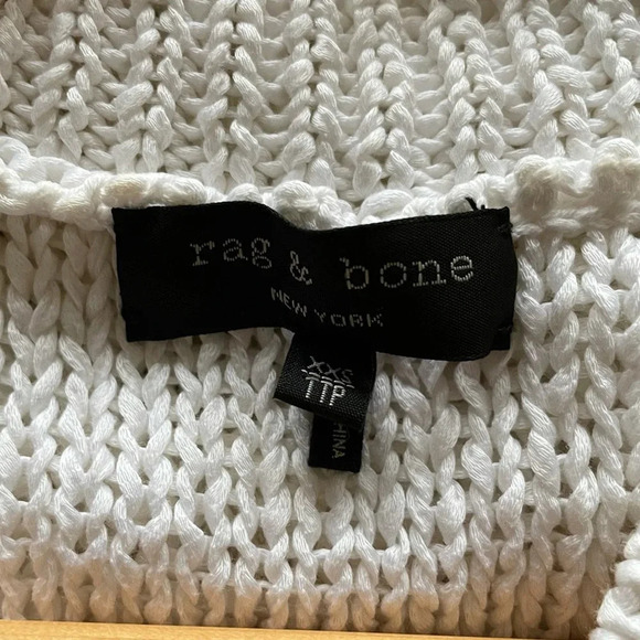 Rag and Bone Sweater Sleeveless Open Weave V Neck White Size XXS - Picture 7 of 7